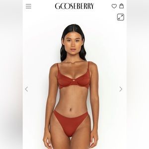Gooseberry sculpting Top in Rum - M brand new